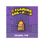 This limited edition enamel pin from 100% Soft showcases a cartoon flaming bag of poop with a cheerful smile. Made as a 100% soft enamel pin, it’s attached to a vibrant purple backing card featuring bold yellow “Flaming Bag of Poop” text, playful cartoon poop graphics, and “Enamel Pin” at the bottom.