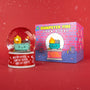 The 100% Soft Dumpster Fire Snow Globe features a smiling dumpster in flames with glitter, and a base that says “Let it burn. Let it burn. Let it burn!” Comes boxed with a colorful holiday design on a red, snowflake background.