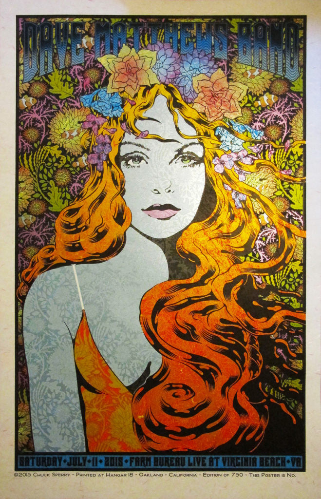 Chuck Sperry - "Dave Matthews Band, Virginia Beach" (rose hair edition) - Spoke Art