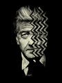 This limited edition fine art giclee by Raid71, titled The Big Dream, features a grayscale illustration of a mans face split by jagged lines, with the left side realistic and the right distorted with zigzag patterns. The dramatic effect is enhanced by a black background.