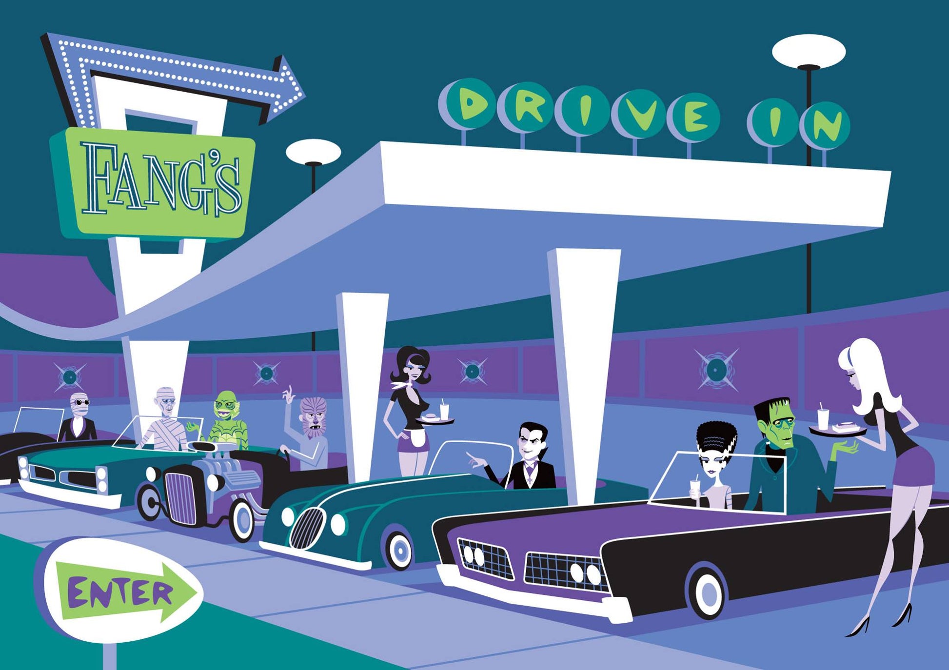 Shag - "The Universal Monsters Drive-In" - Spoke Art