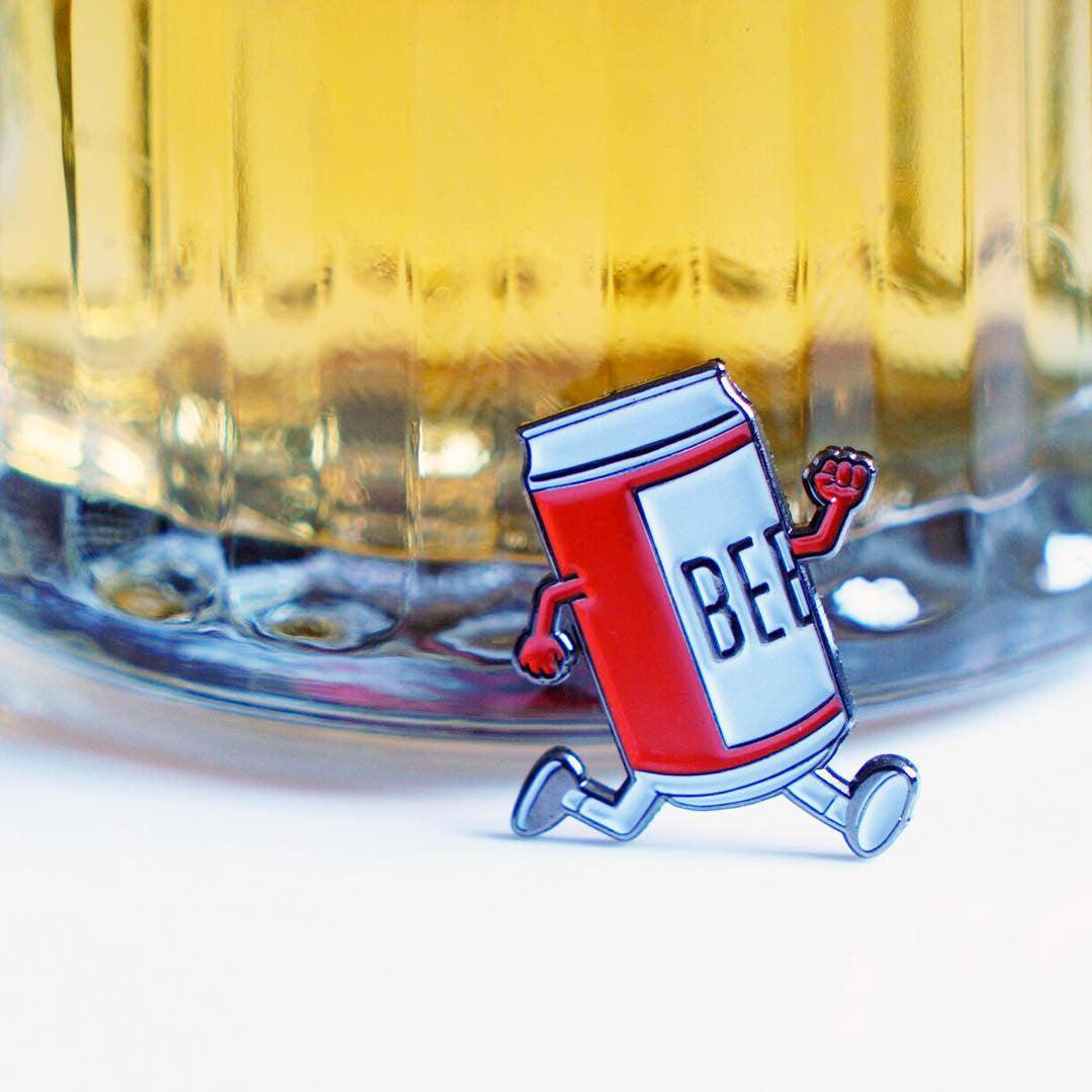 Beer Run Enamel Pin - Spoke Art