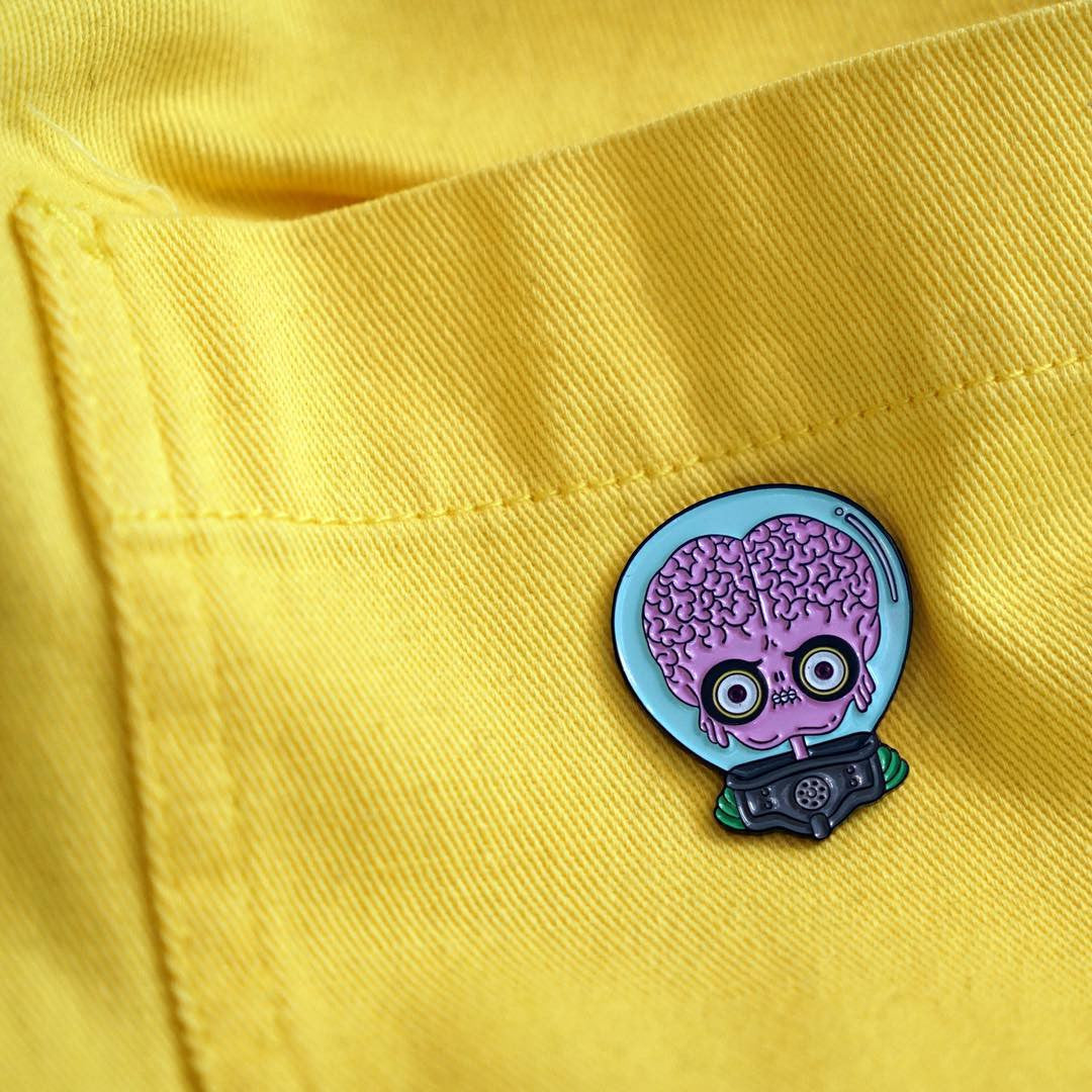 Martian Enamel Pin By Tomi Monstre - Spoke Art