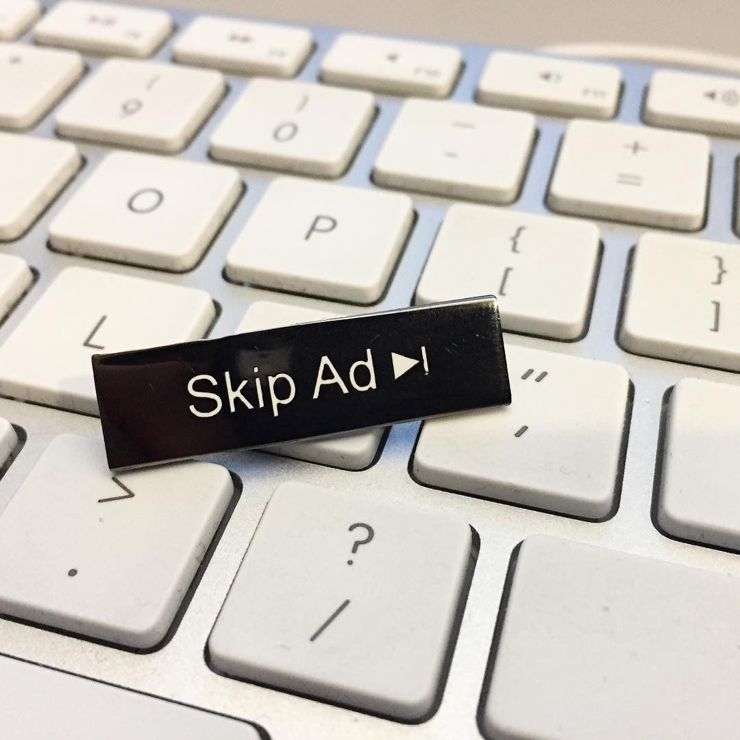 Skip Ad Enamel Pin - Spoke Art