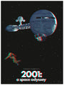 This Max Dalton limited edition of 250 fine art giclee prints features a 2001: A Space Odyssey poster, showcasing a spacecraft and astronaut drifting in space with the title boldly at the bottom, enhanced by a 3D effect against a starry backdrop.