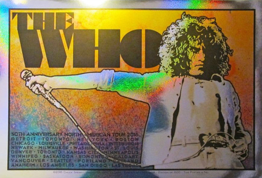 Chuck Sperry - "The Who, 50th Anniversary North American Tour 2016 'Roger'" (holographic sparkle foil edition) - Spoke Art