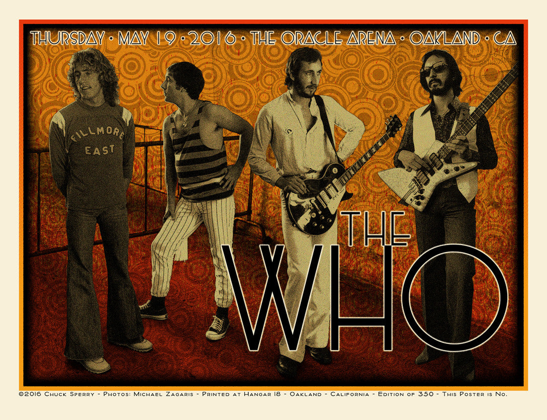 Chuck Sperry - "The Who, Oakland 2016" (holographic lava foil edition) - Spoke Art