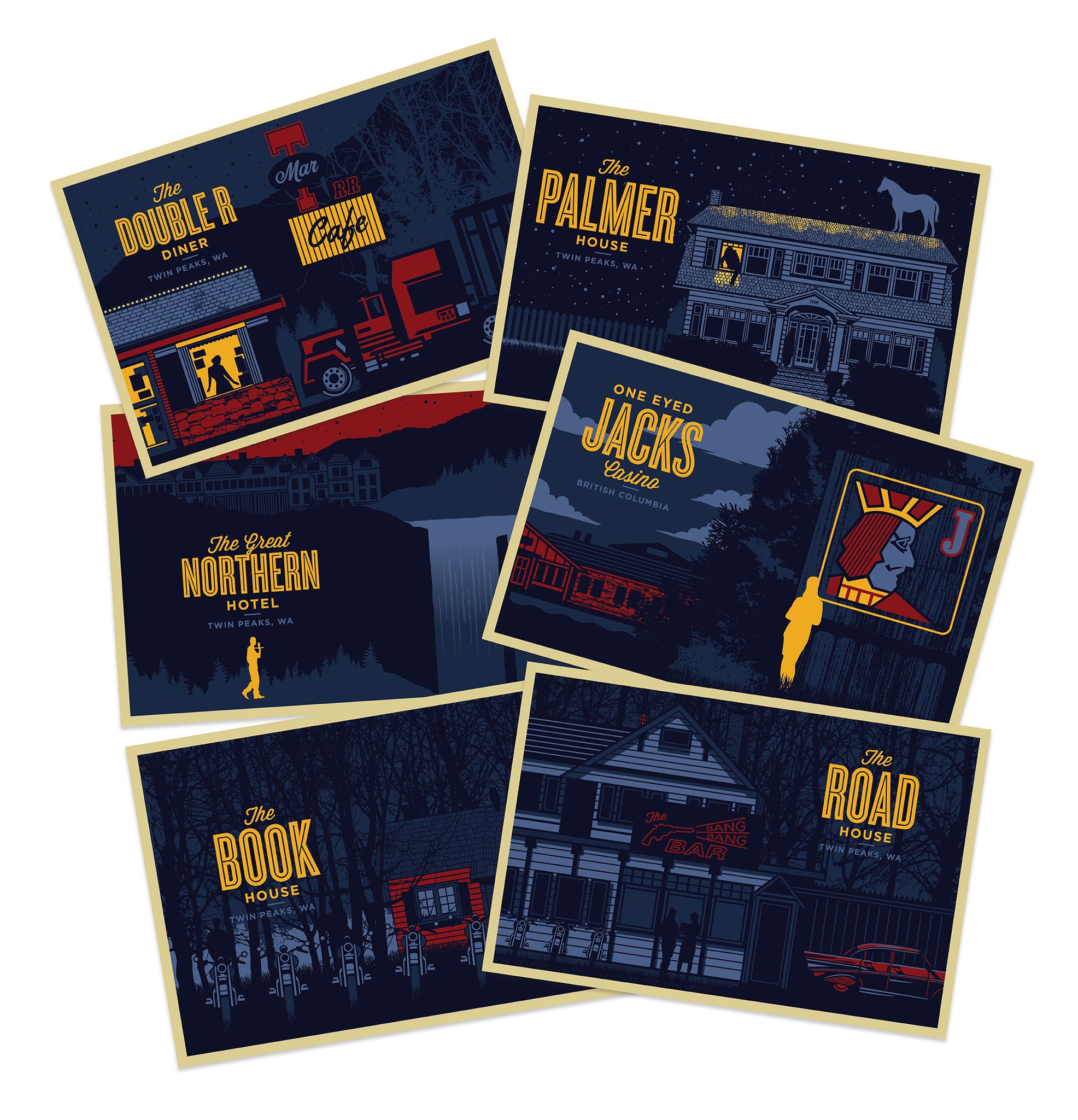 Jeffrey Everett - "I Would Rather Be Here Than Philadelphia" - set of six postcards - Spoke Art