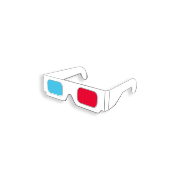3D Glasses Enamel Pin - Spoke Art