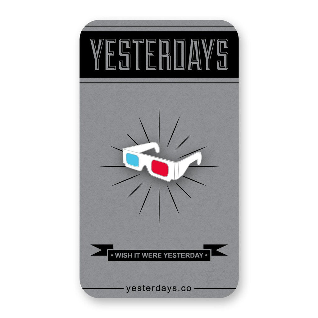 3D Glasses Enamel Pin - Spoke Art