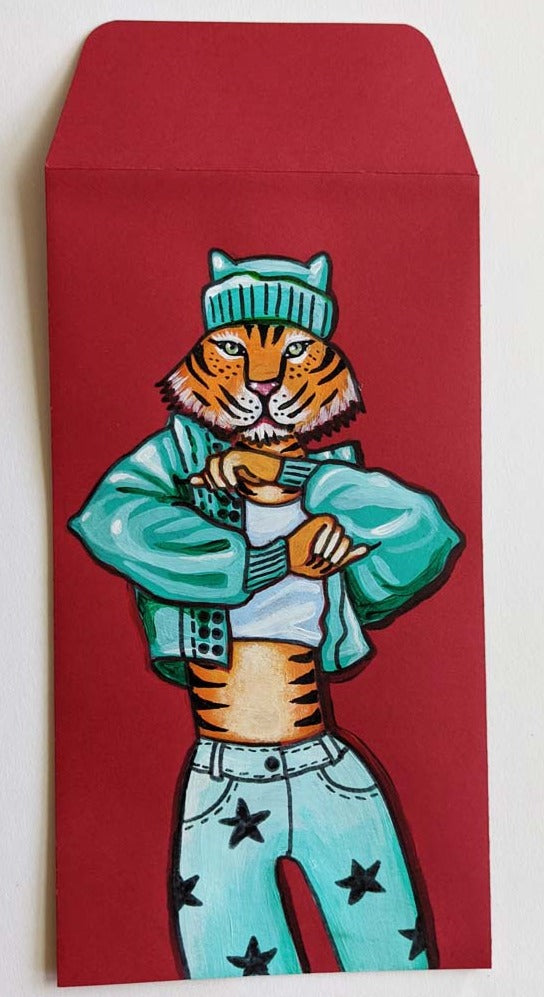 Julia Oldham - "TigTok Tiger in Aqua" - Spoke Art