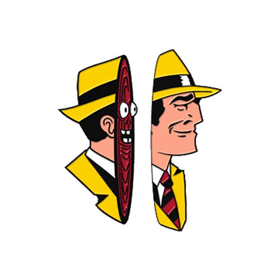 Split Dicks Enamel Pin by Alex Pardee - Spoke Art