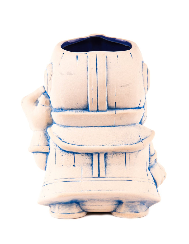 Thanos tiki mug with blue space accents back view