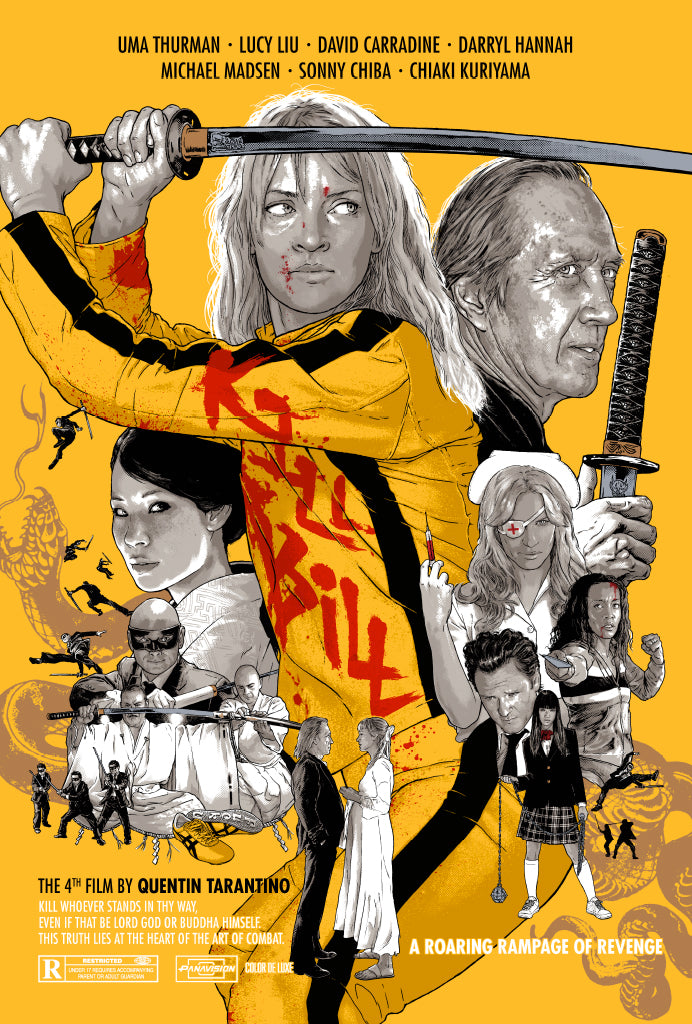 Joshua Budich Kill Bill art print ensemble cast alternative movie poster regular edition
