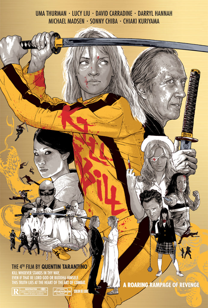Joshua Budich Kill Bill art print ensemble cast alternative movie poster variant editionn