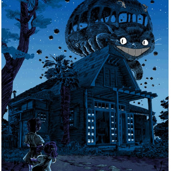 Tim Doyle - "Catbus (Night Variant)" Framed - Spoke Art