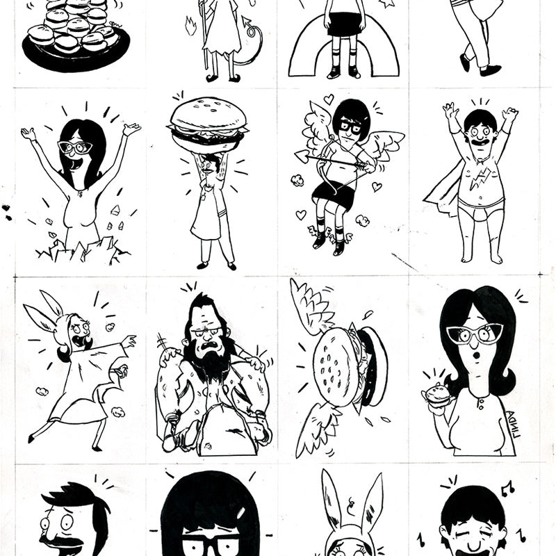 Chris Walker - "Bob's Burgers Tattoo Production Art" - Spoke Art