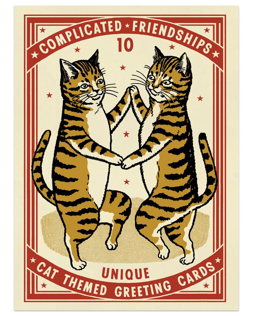 Ravi Zupa - "Complicated Friendships Cat" Greeting Cards - Spoke Art