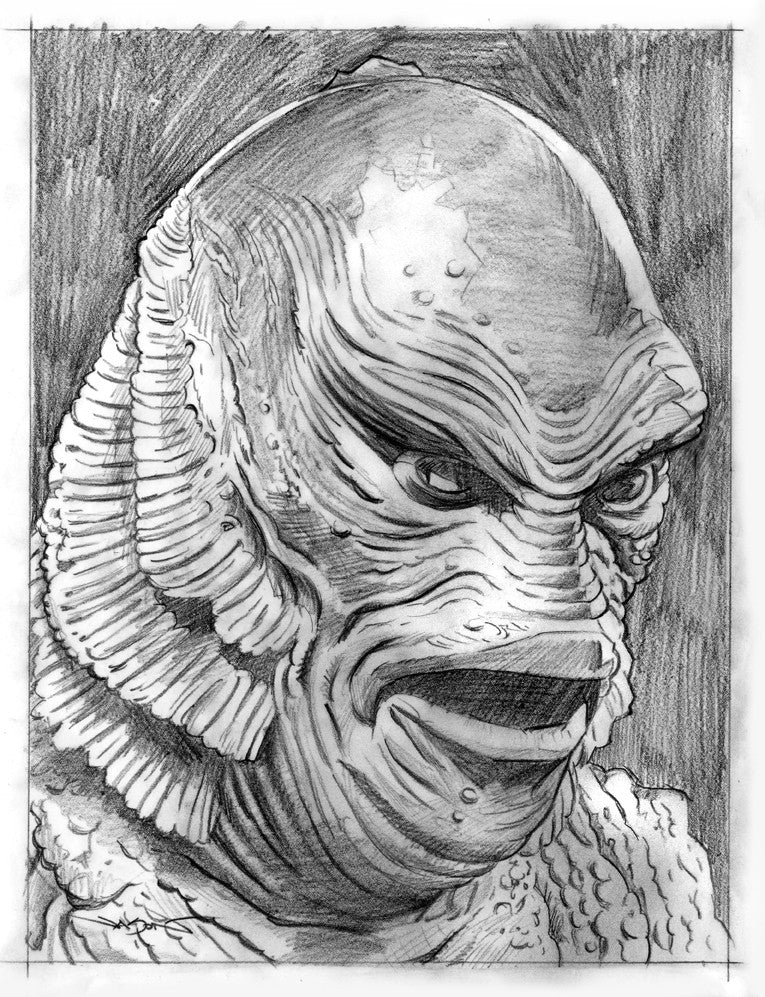 Jason Edmiston - "The Creature From The Black Lagoon" preliminary - Spoke Art