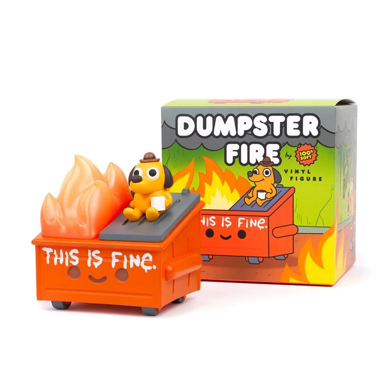 100% Soft - "Dumpster Fire - This is Fine" Vinyl Figure - Spoke Art
