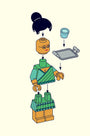 Discover the art of assembly with these illustrated, limited-edition instructions for a LEGO figure inspired by Frida Kahlo. Includes a head with glasses and eyebrows, black hairpiece, and signature accessories like her paintbrush and cup. Designed for creative enthusiasts by Matt Chase.