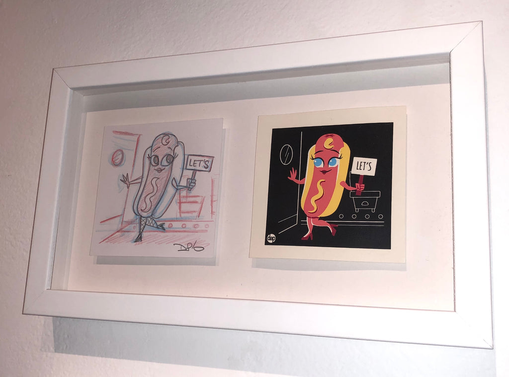 Dave Perillo - "Hot Dog Original Sketch & Print" - Spoke Art