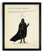 This framed fine art giclee print by Max Dalton features a black-clad figure with a colorful object. Above, text resembling a screenplay excerpt mentions Luke and Vader, including the iconic phrase, I am your father. Its hand-numbered and signed by the artist.