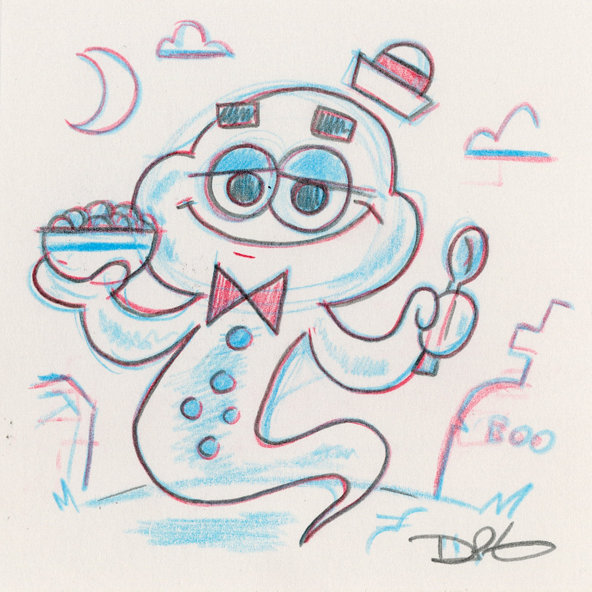 Dave Perillo - "Boo Berry Original Sketch & Print" - Spoke Art