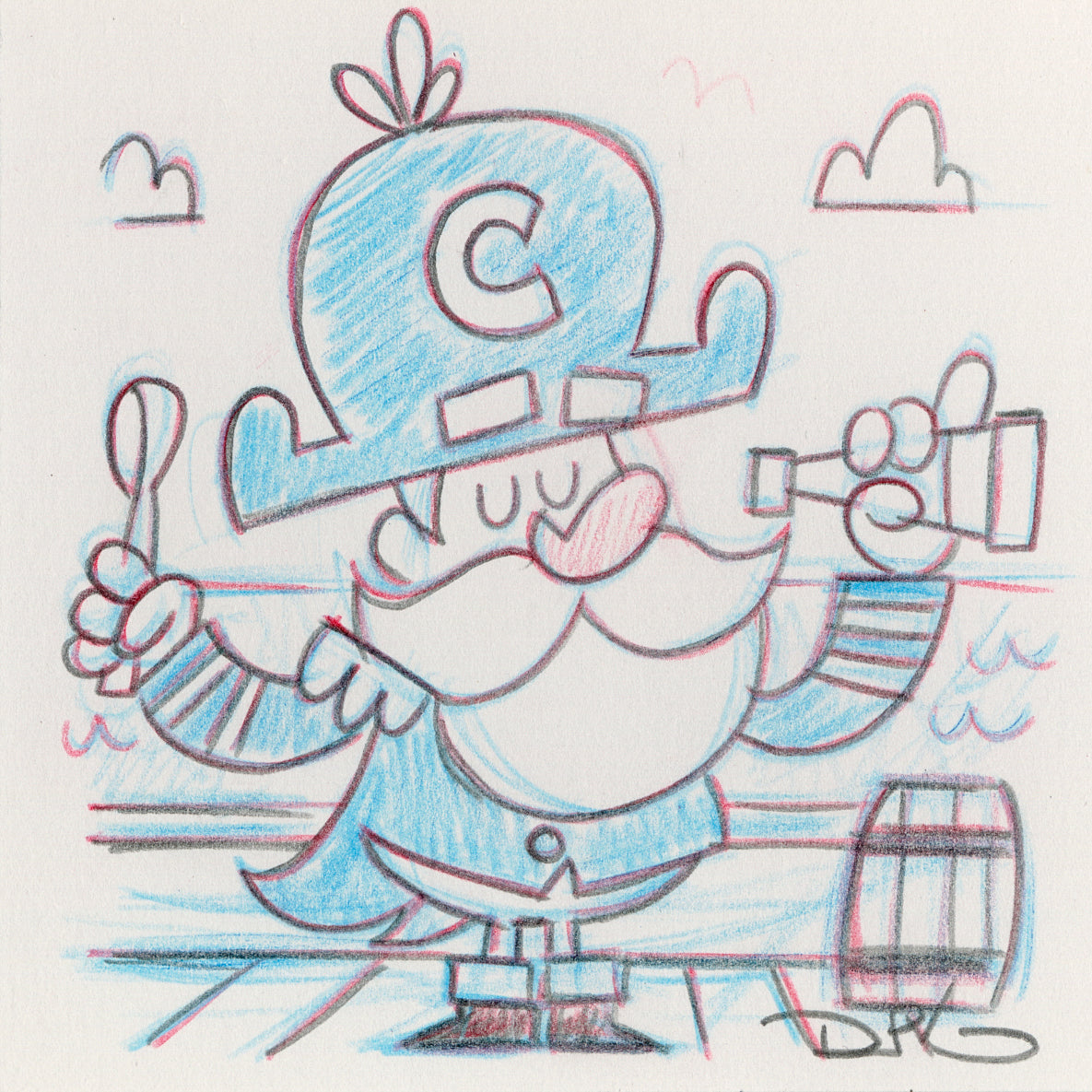 Dave Perillo - "Captain Crunch Original Sketch & Print" - Spoke Art