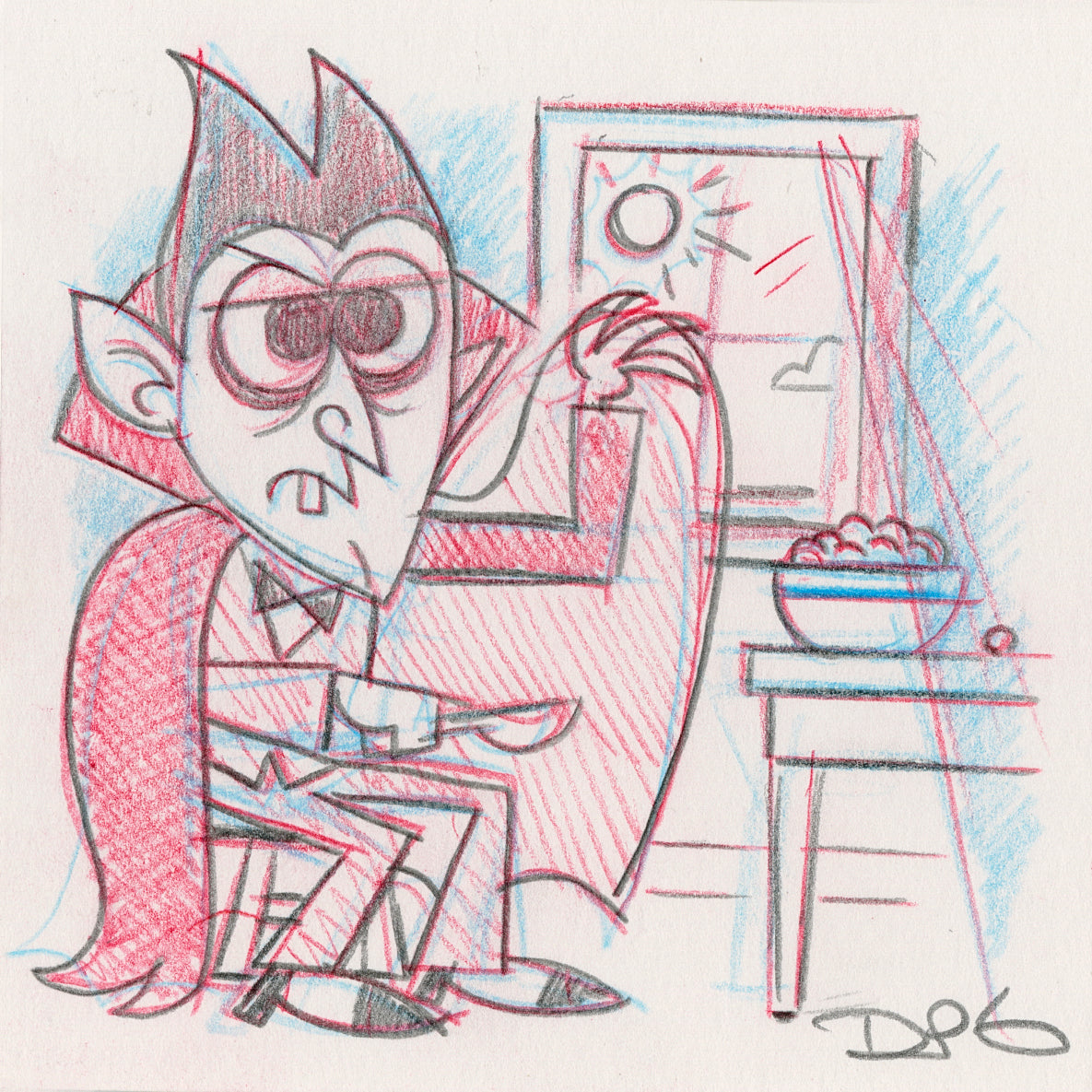 Dave Perillo - "Count Chocula Original Sketch & Print" - Spoke Art