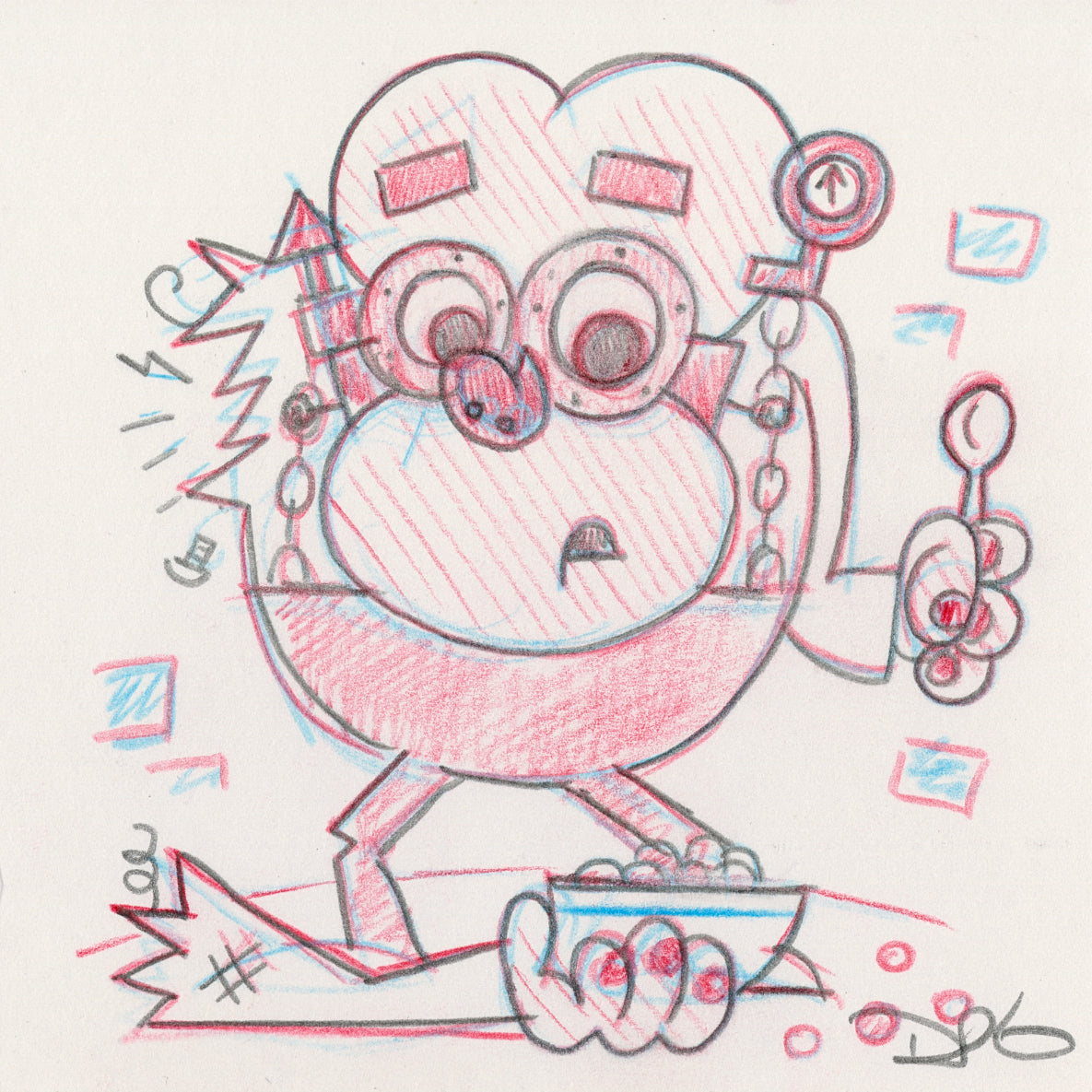 Dave Perillo - "Frankenberry Original Sketch & Print" - Spoke Art