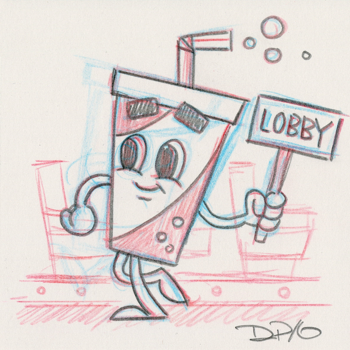 Dave Perillo - "Soda Pop Original Sketch & Print" - Spoke Art