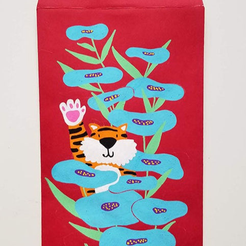 Deepti Sunder - "Tiger in Bloom (Blue)" - Spoke Art