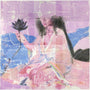 An impressionistic artwork by M Ian Dringenberg portrays a person holding a black lotus amidst a textured pink and blue washi paper-like background. The figure wears pastel robes with an ethereal, watercolor-painted quality.