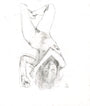 A graphite and charcoal sketch by M Ian Dringenberg shows a nude figure reclining with an arm partially covering the face, capturing tranquil ease with minimal lines to emphasize a natural, fluid form—invoking the essence of boundless love.