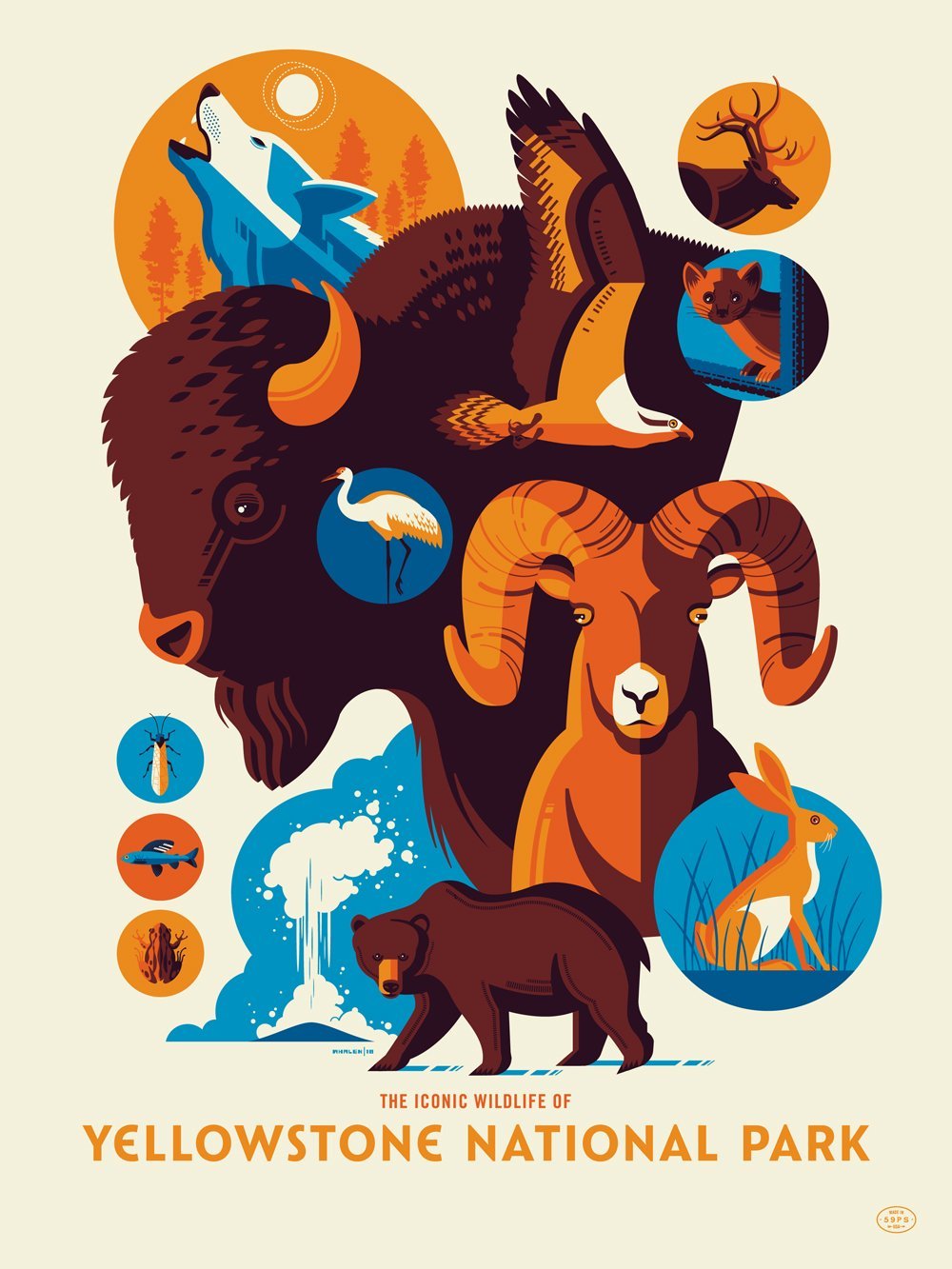 Tom Whalen - "Iconic Wildlife of Yellowstone National Park" - Spoke Art