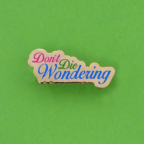 Goellnerd - "Don't Die Wondering" Enamel Pin - Spoke Art