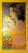 Artistic poster by Chuck Sperry showcasing a stylized female figure with a detailed headdress, sipping from a cup against a starry, floral backdrop. Includes Govt Mule and Warfield 2012 event details at the bottom.