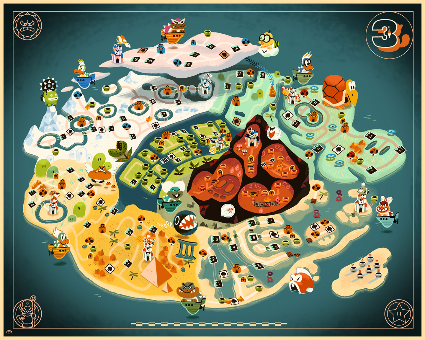 Glen Brogan - "Mushroom Kingdom, Circa 1988" - Spoke Art
