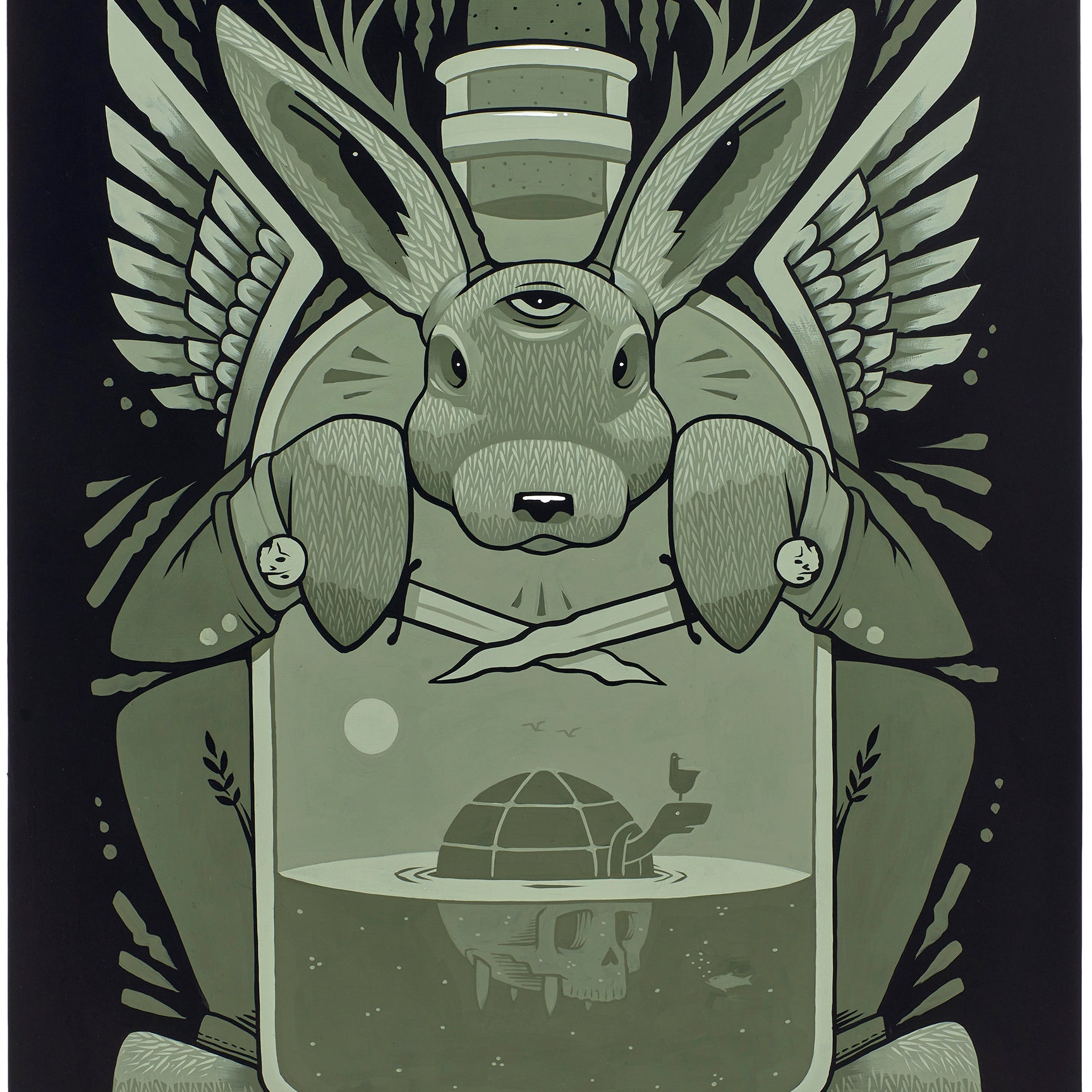 Jeremy Fish Hare Paranoia painting ComplexCon 2021