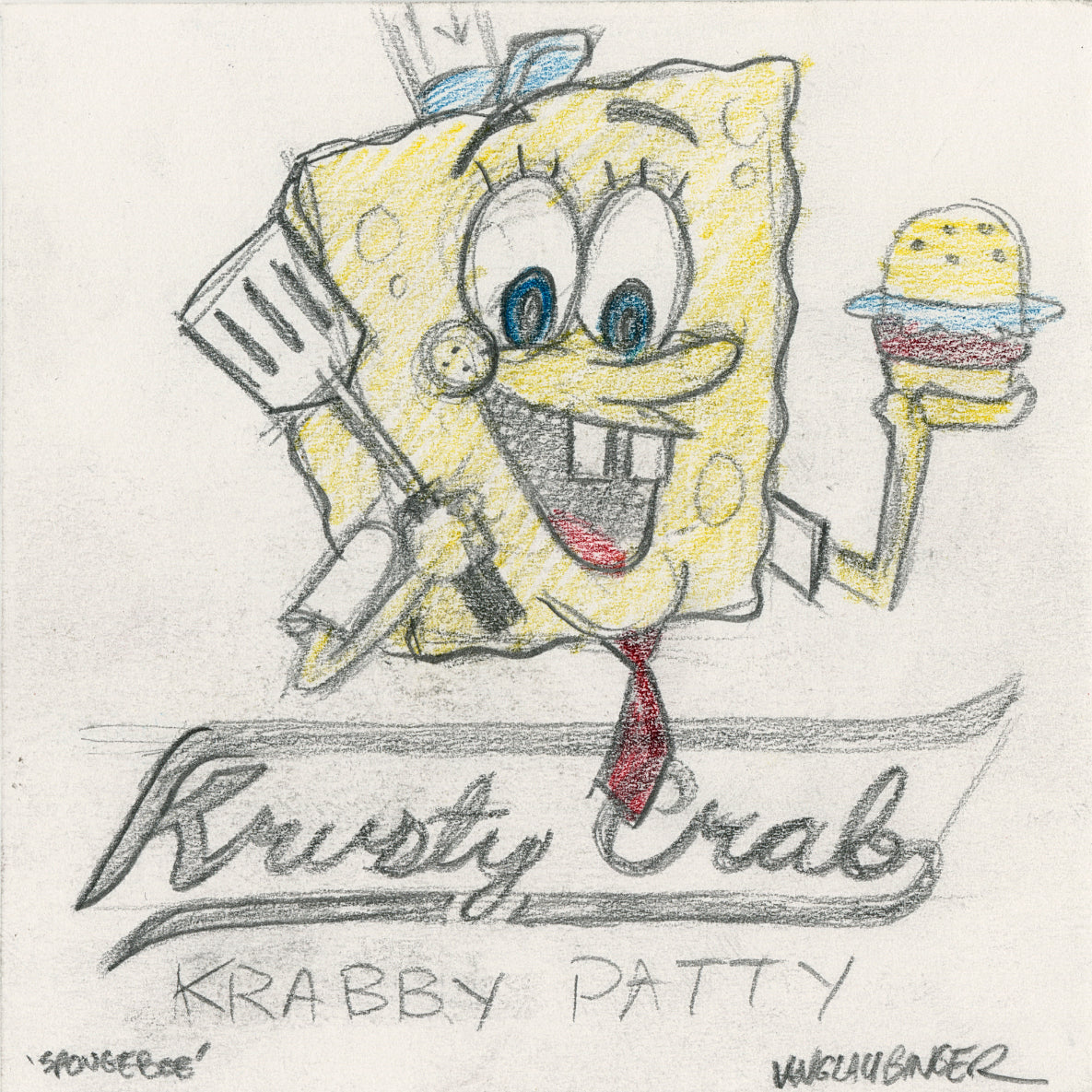 Ian Glaubinger - "SpongeBob Original Sketch & Print" - Spoke Art