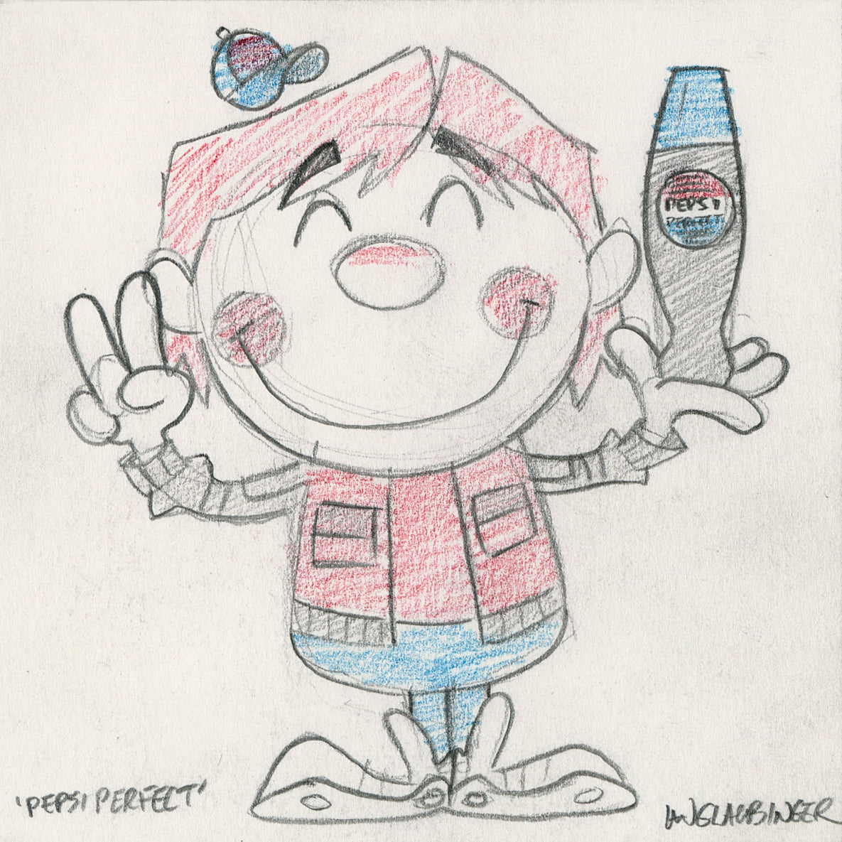 Ian Glaubinger - "Pepsi Perfect Original Sketch & Print" - Spoke Art