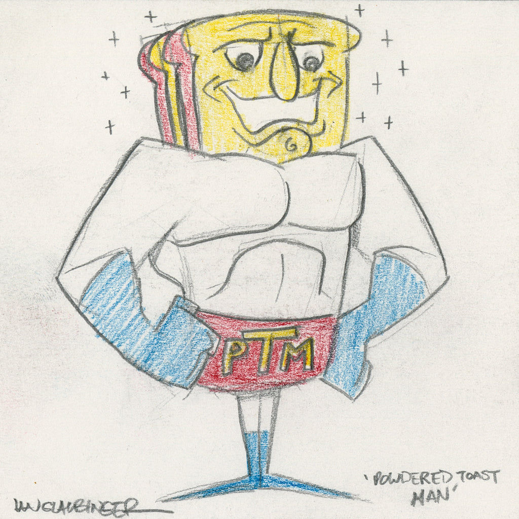 Ian Glaubinger - "Powered Toast Man Original Sketch & Print" - Spoke Art