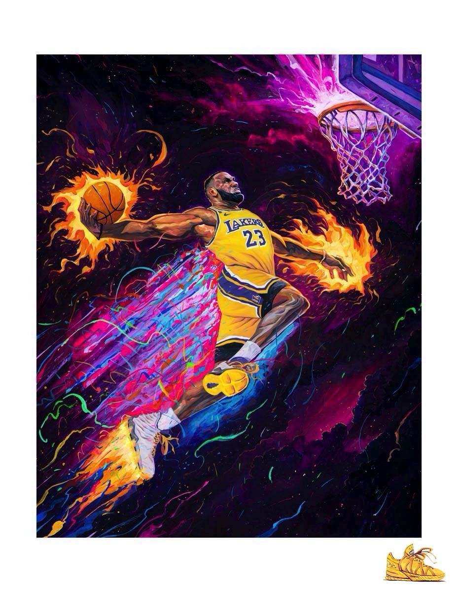 Rich Pellegrino - "King of the Court" (Sneaker Remarque Edition - Lakers/Heat/Cavs) - Spoke Art