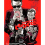 Joshua Budich - collage of portraits of the cast of Reservoir Dogs on red background