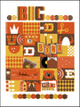 Adam Jureskos colorful retro-style screen print poster celebrates The Big Lebowski with bowling imagery, a bear, vibrant patterns, and text like The Dude, Bowl, and Weave Bunnie in rich orange, brown, and yellow tones. A perfect piece for Castro Theatre fans.