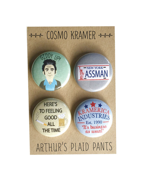 Arthur's Plaid Pants - Kramer 4 Button Set - Spoke Art