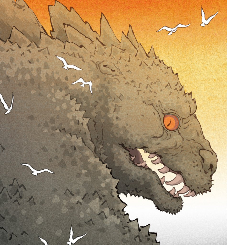 Jed Henry Kaiju Sighting Godzilla Ukiyoe Heroes limited edition print