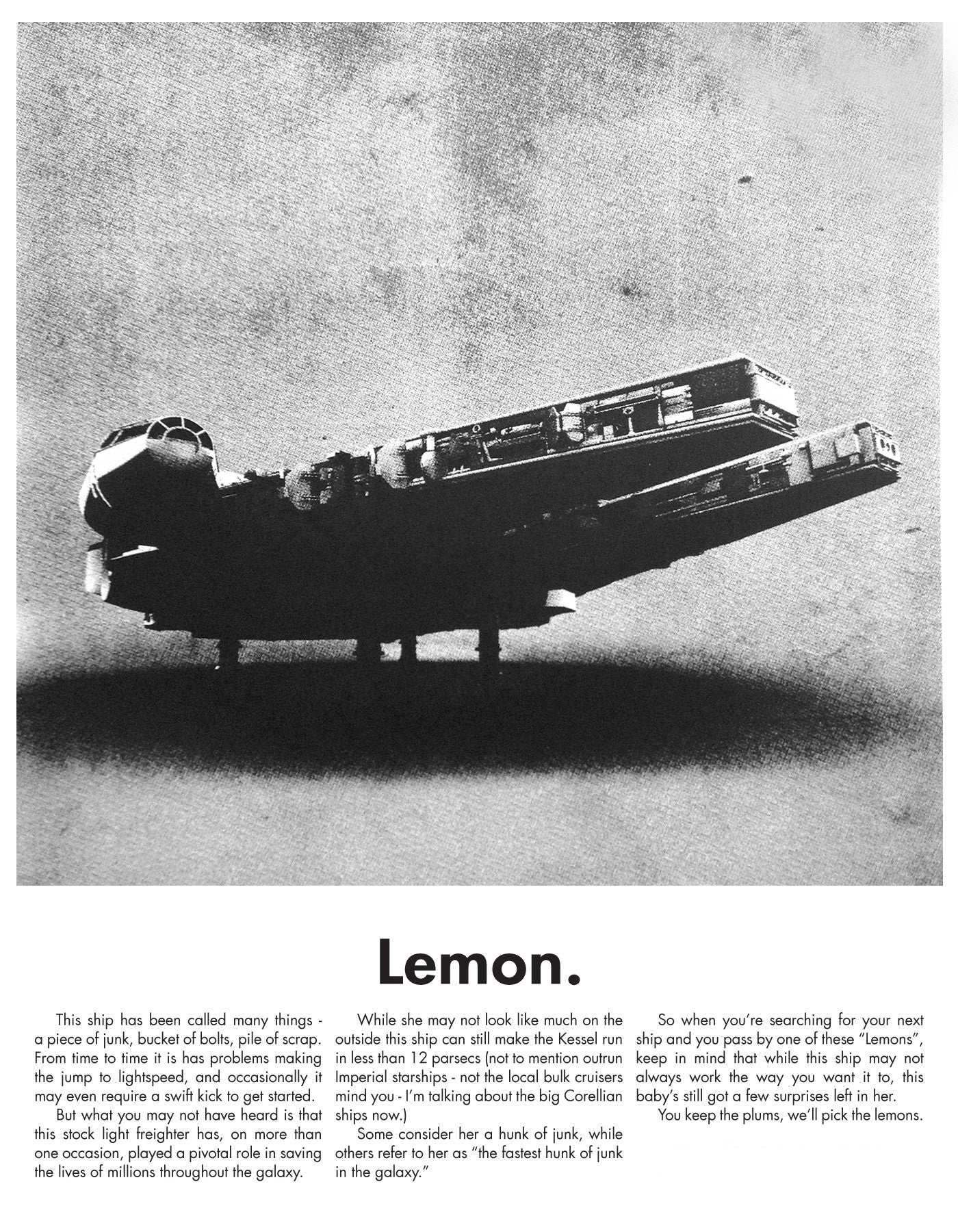 Justin Van Genderen - "Lemon - Millennium Falcon" - Spoke Art