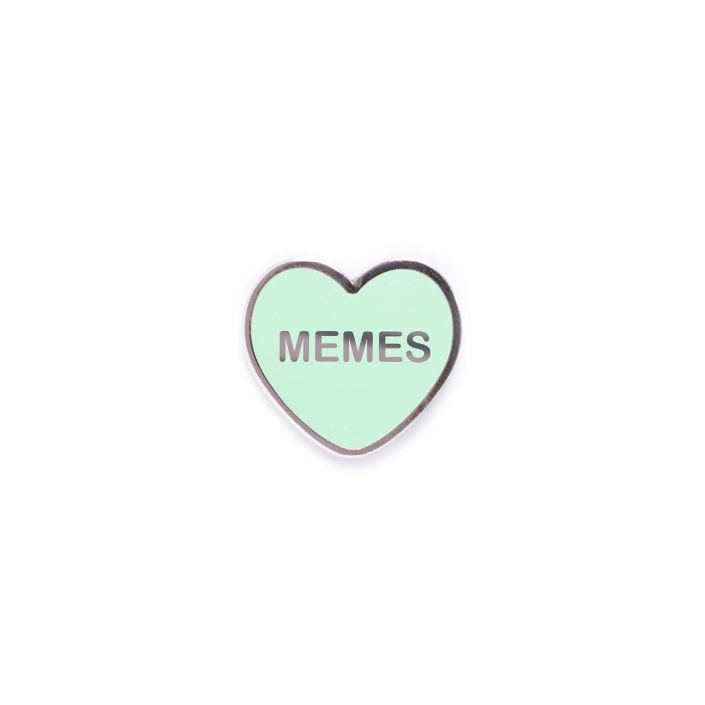Memes Candy Heart Enamel Pin - Spoke Art